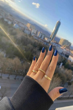 ulaşaksesuar Ayarlanabilir Kadın 3'lü Gold Yüzük Seti