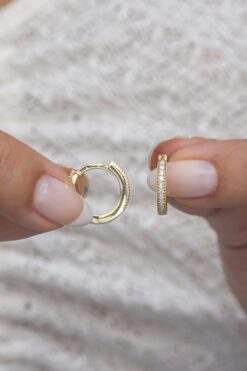 Nereze 925 Ayar Gümüş Bereketi Gold 15 Mm Tamtur Halka Küpe