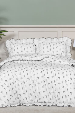 Elart Sonya Nevresim Seti Çift Kişilik Pamuklu Fırfırlı (200x220 cm) Krem