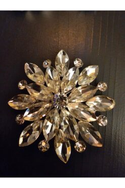 Elvinege Aksesuar Broş - Taşlı Kar Tanesi Broş - Yaka Süsü - İğneli Broş