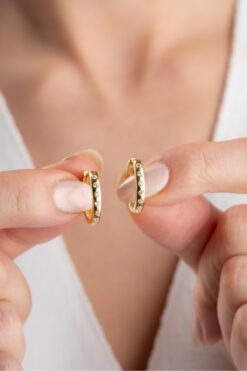 Silvano Jewelry 925 Ayar Gümüş Zirkon Taşlı Halka Küpe