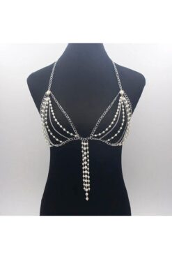 Genel Markalar Şık İnci Zincir Vücut Sütyeni ile Zarafetinizi Yansıtın