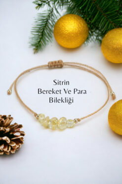 NBS Beautiful Naturel Stones Sitrin Gerçek Doğal Taş Bileklik