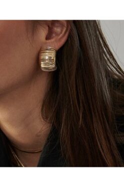 Lavian Accessories Hailey Serisi Meg Gold Küpe