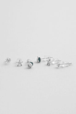 So CHIC... Deniz İkonları 18 Ayar Beyaz Altın Kaplama Gümüş Çoklu Küpe