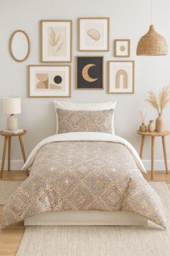 MYSTORY HOME COLLECTION Tek Kişilik Lastikli Çarşaflı Nevresim Takımı Sandora