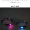 TAVGA 2li Silver Couple Ring Neon Işıklı Sevgili Aşk Yüzük Seti Mavi Ve Pembe