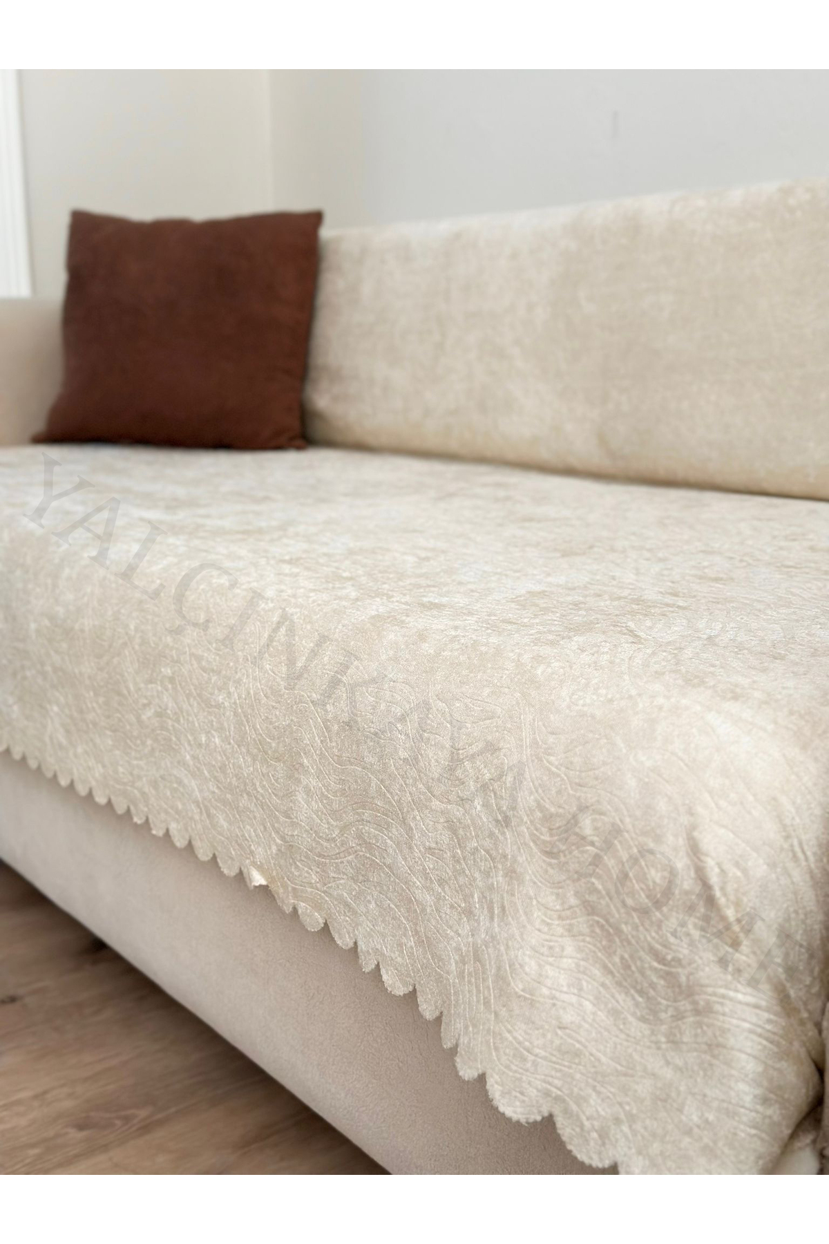 YALÇINKAYA HOME Desenli ,Kadife , Süngerli Kaymaz Taban Koltuk - Çekyat Örtüsü 170x205cm - Görsel 2