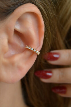 Sacce Scarves&Accessories Sıkıştırmalı Kıkırdak Küpesi Taşlı Model Earcuff