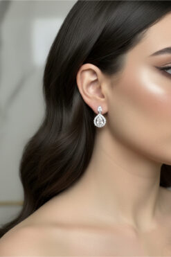 Happyline Gümüş Küpe, Şık Küpe, Nikah Küpe, Kına Küpe, Abiye Küpe, Damla Küpe, Sallantılı Küpe