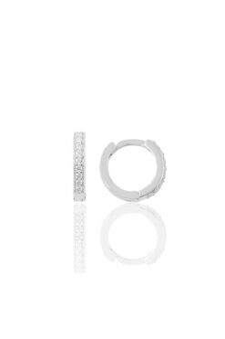 Söğütlü Silver Gümüş Rodyumlu Zirkon Taşlı 11 Mm Halka Küpe Tragus Piercing Helix Kıkırdak Küpesi Sgtl11740rodaj