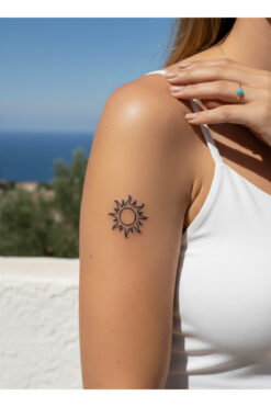 pivok Yarı Kalıcı Minimal Boy Dövme (GÜNEŞ)(STICKER)