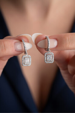 Silvano Jewelry 925 Ayar Gümüş Baget Taşlı Küpe