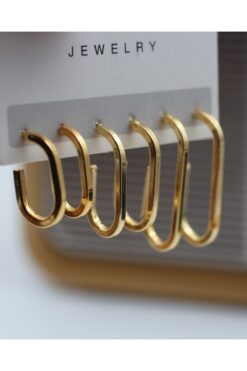 monalisatoka Kadın Gold 6'lı Küpe Seti