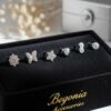 Begonia Accessories 925 Ayar Gümüş 6 Adet Zirkon Taşlı Hızma Küpe Olarak Kullanıma Uygun Ürün Set 3