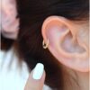 Sacce Scarves&Accessories Rodyum Gold Burgu Halka Helix Piercing Kıkırdak Küpesi Lob Altın Model Tek Adet