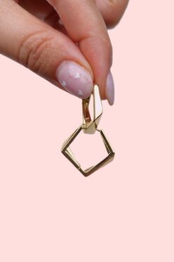 Sacce Scarves&Accessories Gold Renk Asimetrik Dörtgen Küpe