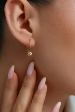 Altınkesesi 8 Ayar Altın Kalemli Çengelli Top Küpe 5 Mm