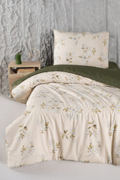 Mürdüm Home Piteya %100 Pamuklu Çarşaflı Tek Kişilik Nevresim Takımı