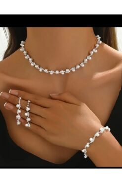 Zanora incili 3lü papatya model krıstal gelin davet