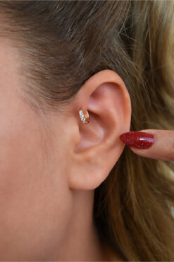 Sacce Scarves&Accessories Zirkon Taşlı Halka Piercing Tragus Helix Kıkırdak Küpesi
