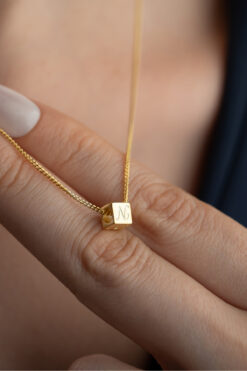 Silvano Jewelry 925 Ayar Gümüş Kişiye Özel Küp Harf Kolye