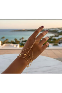 Shiklik Altın Renk Metal Daire Model Kadın Şahmeran