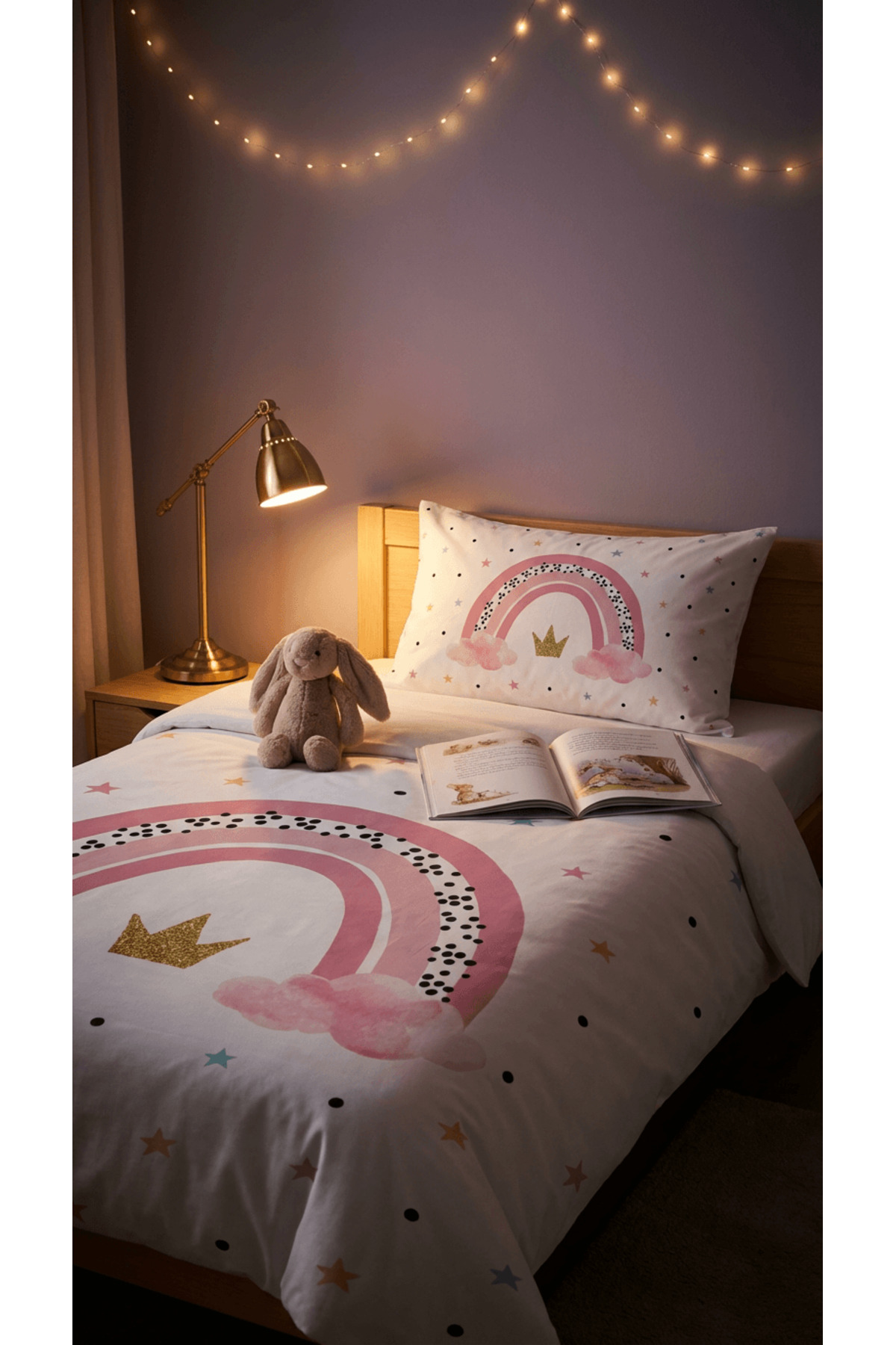 Talia Home Gökkuşağı Desenli Çocuk ve Bebek Odası Nevresim Takımı TLAN-305 - Görsel 2