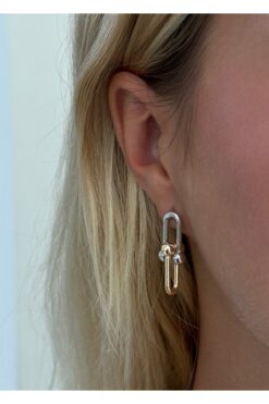 KİLİGİSTANBUL GOLD&GÜMÜŞ GEÇMELİ KÜPE