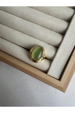 ringbox Yeşil Kedi Gözü Taşlı Yüzük