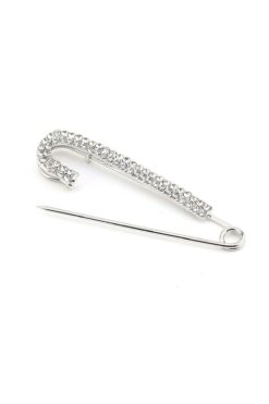 Genel Markalar Gümüş Kaplama Kristal Taşlı Iskoç Iğnesi Broş