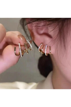 AURRARİ Çoklu Premium Zirkon Taşlı Küpe