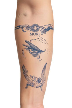 Tattoo 1 Ay Kalıcı 24 Saat Sonra Kararan Memento Mori model geçici dövme