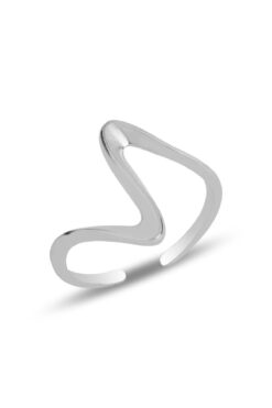 Söğütlü Silver Gümüş Rodyumlu Dalga Ayarlamalı Yüzük Sgtl11825rodaj