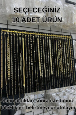 KOBA Seçtiğiniz 10 Adet Altın Kaplama Kadın Bilekliği