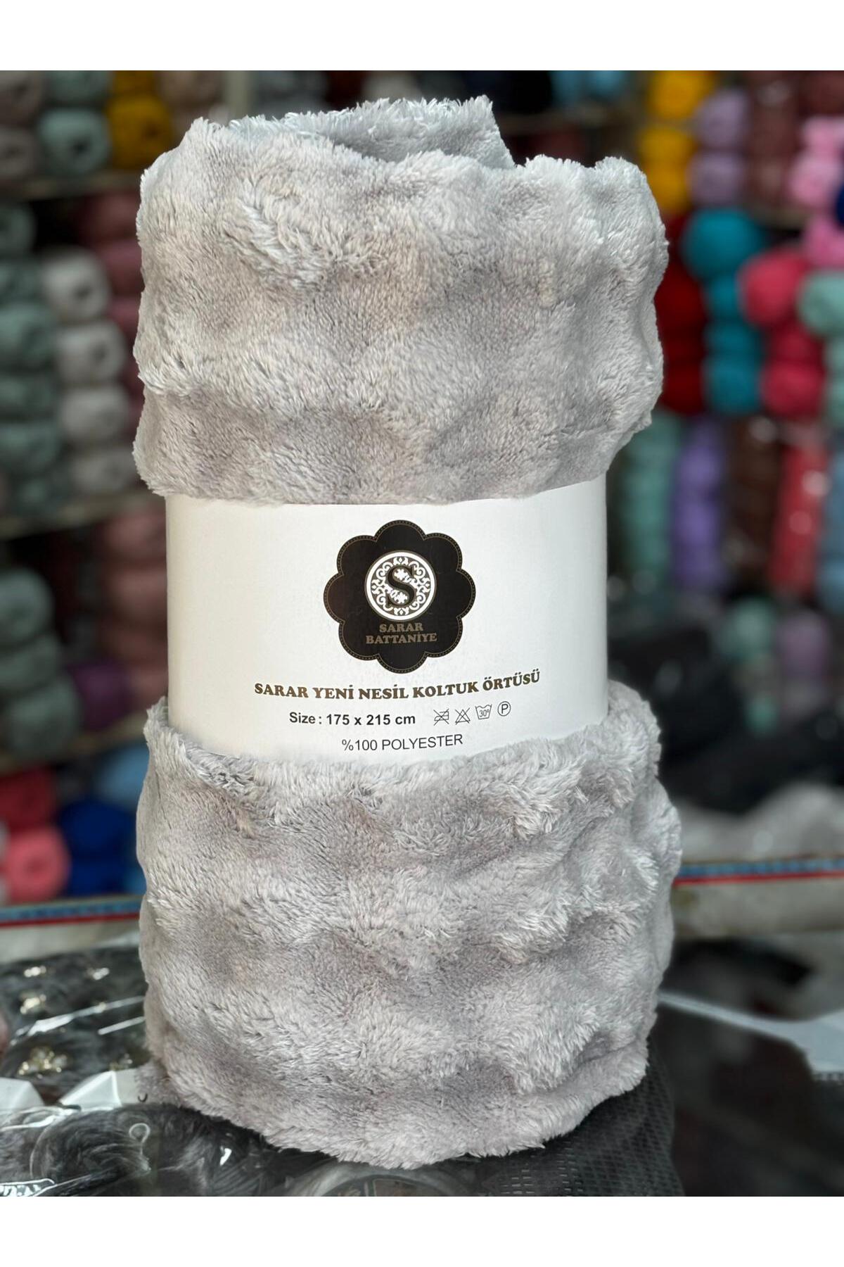 Sarar Yeni Nesil Bubble Peluş Koltuk Örtüsü Pofuduk