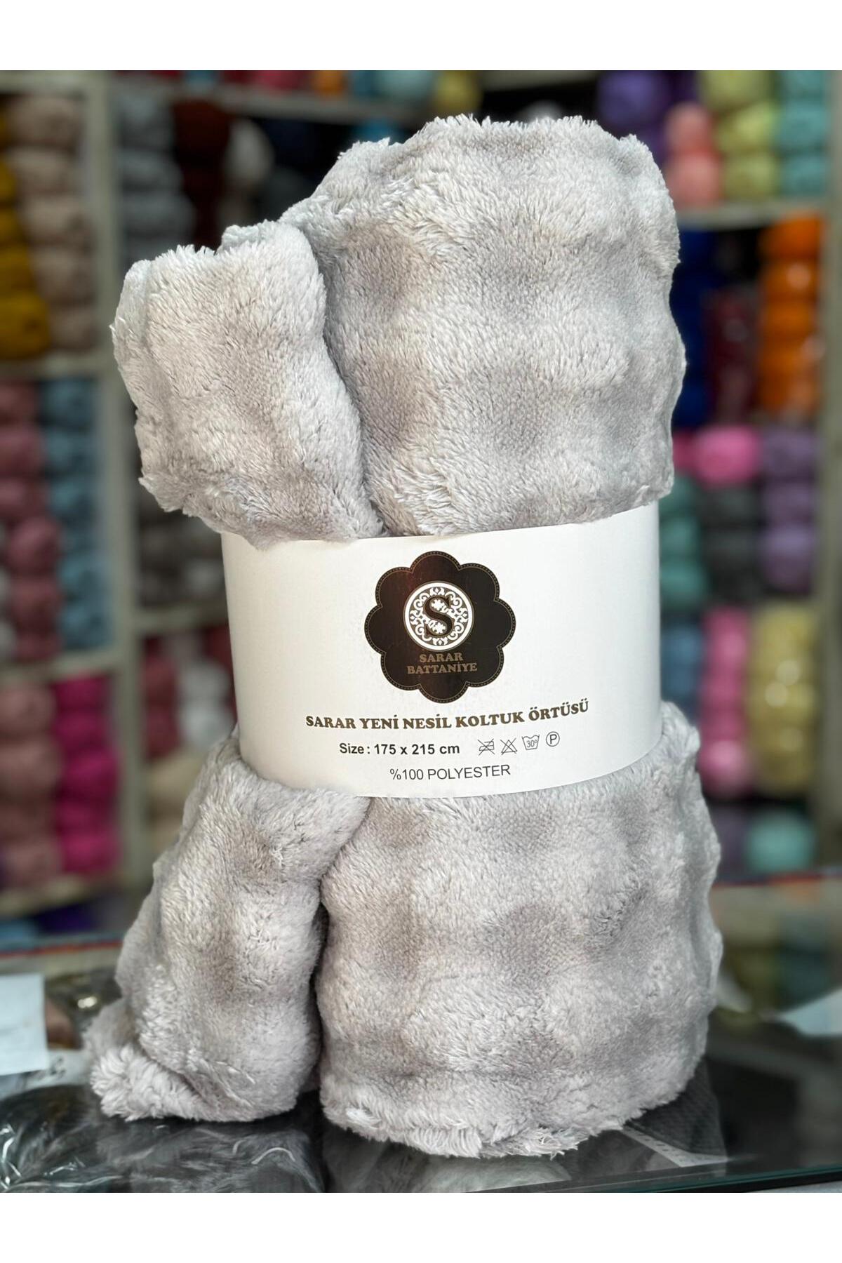 Sarar Yeni Nesil Bubble Peluş Koltuk Örtüsü Pofuduk - Görsel 2