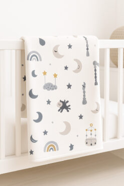 Baby Veil Çift Taraflı Bebek&Çocuk Battaniyesi %100 Pamuk Pazen Desenli 100x120 Cm