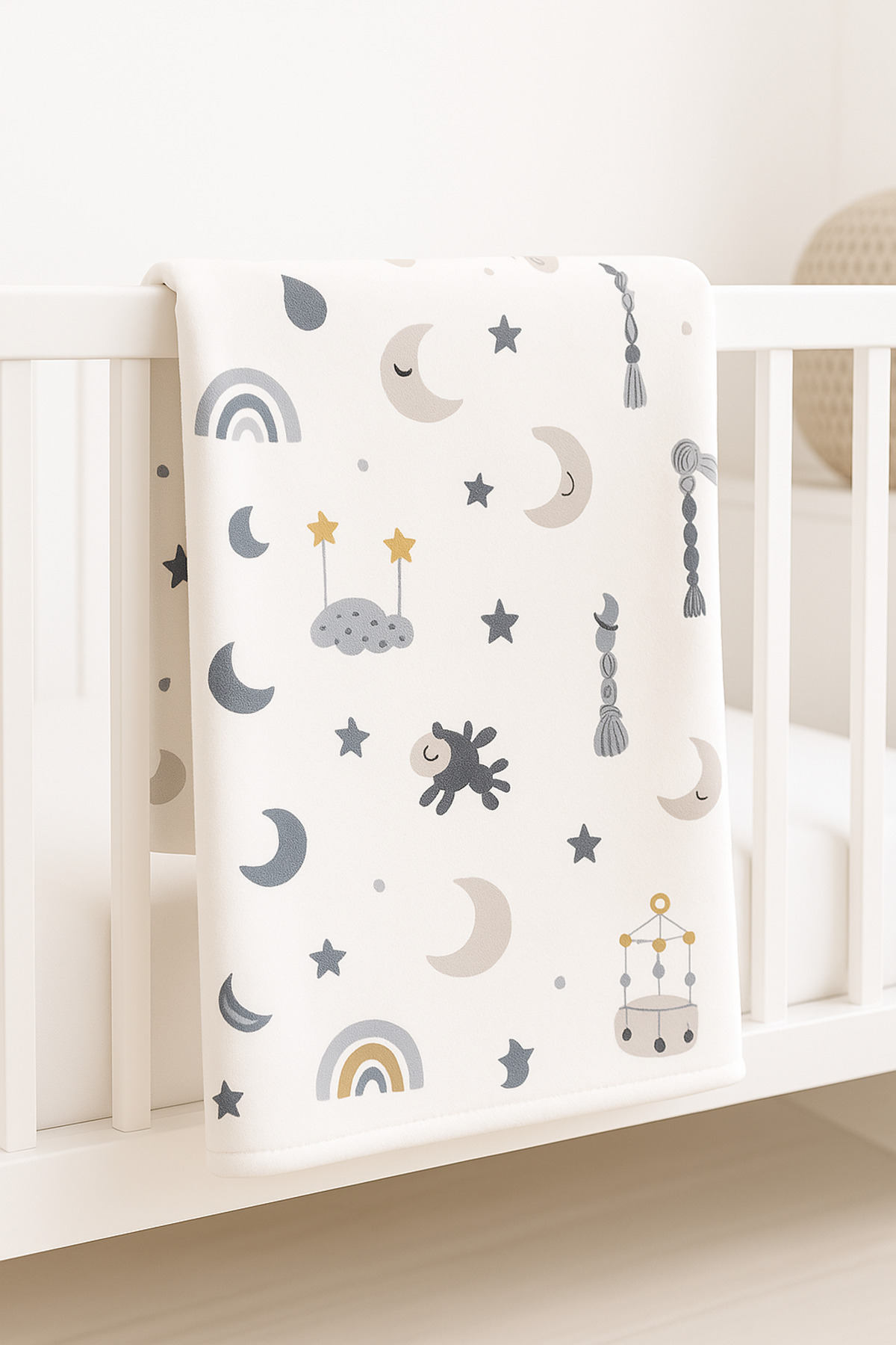 Baby Veil Çift Taraflı Bebek&Çocuk Battaniyesi %100 Pamuk Pazen Desenli 100x120 Cm