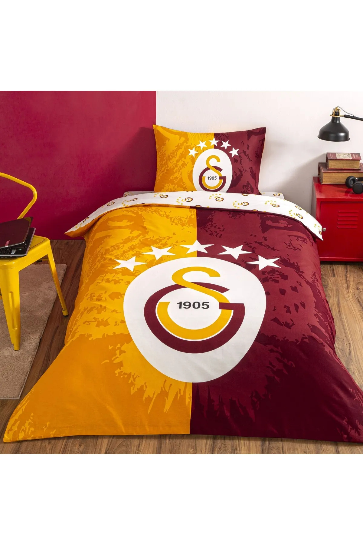 Galatasaray Lisanslı 5.Yıldız Galatasaray Nevresim Takımı Tek Kişilik