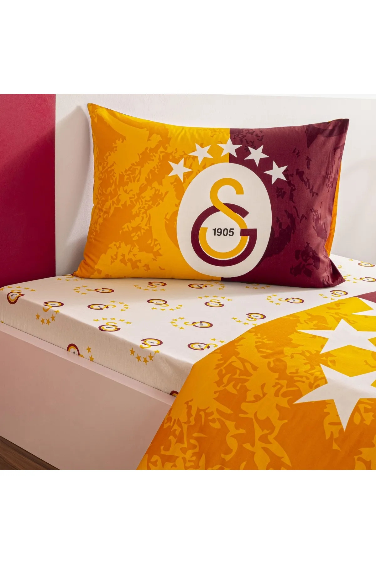 Galatasaray Lisanslı 5.Yıldız Galatasaray Nevresim Takımı Tek Kişilik - Görsel 2