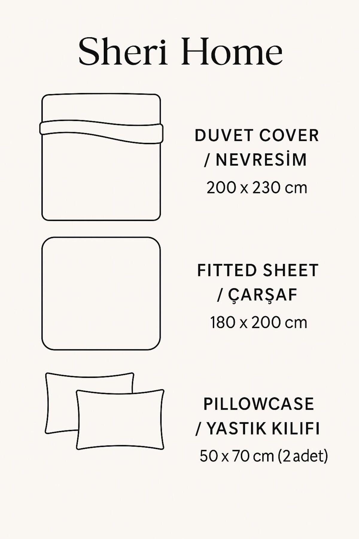 Sheri Home Lastikli Çarşaflı Nevresim Takımı Çift Kişilik YENİMODELTY26565544 - Görsel 2