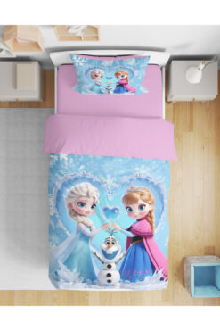 Erays Home Frozen Elsa Karlar Kraliçesi 3d Dijital Tek Kişilik Kız Çocuk Nevresim Takımı Genç Odası