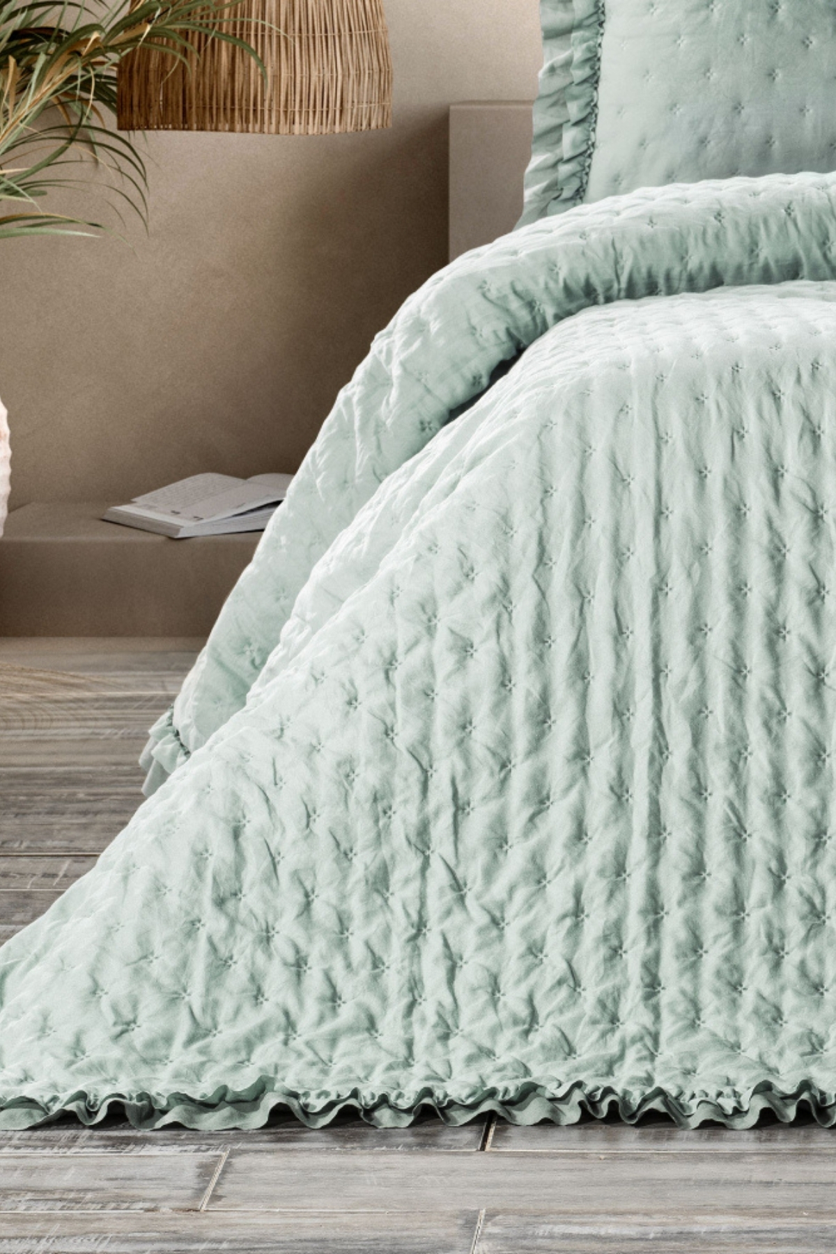 ZEBRACASA LIMA YEŞİL ÇİFT KİŞİLİK YATAK ÖRTÜSÜ SETİ - Görsel 3