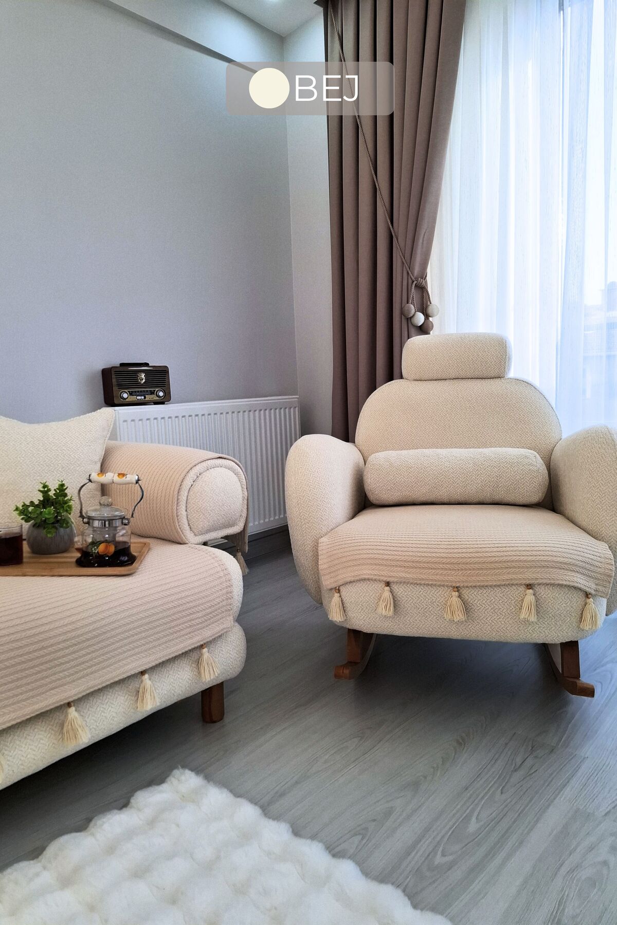 ARVA Home Home Tekli Koltuk Örtüsü Püsküllü 75 X 90 - Görsel 3