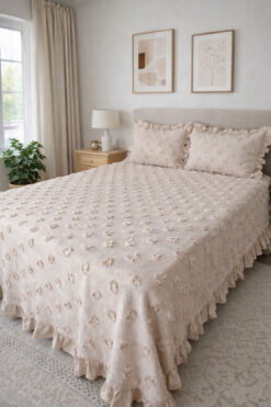 Doğa Fırfırlı Yatak Örtüsü Çift Kişilik