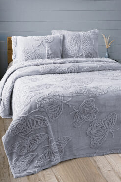 My Catherine Kelebek Desenli Çift Kişilik Yumuşak Wellsoft Battaniye / Yatak Örtüsü 230x250cm | YASTIKSIZ