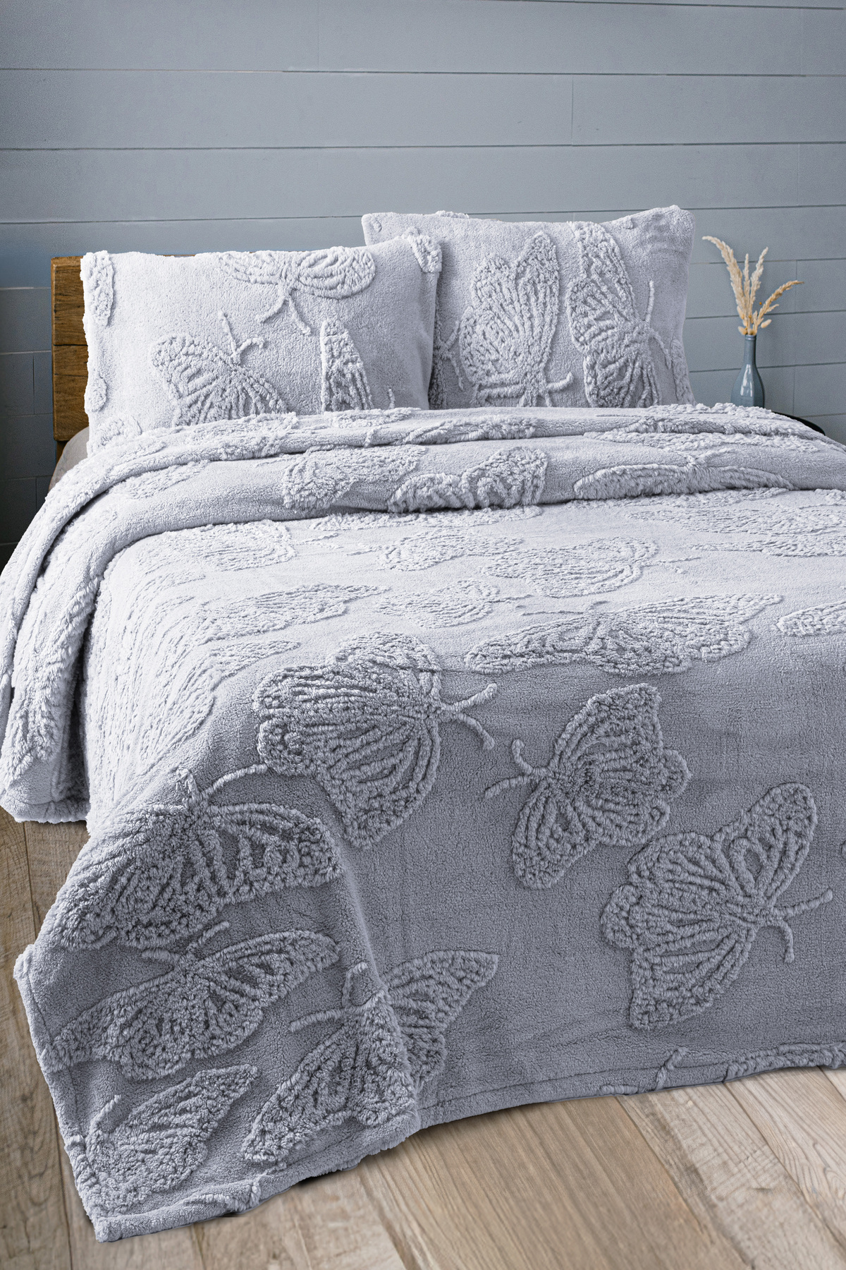 My Catherine Kelebek Desenli Çift Kişilik Yumuşak Wellsoft Battaniye / Yatak Örtüsü 230x250cm | YASTIKSIZ