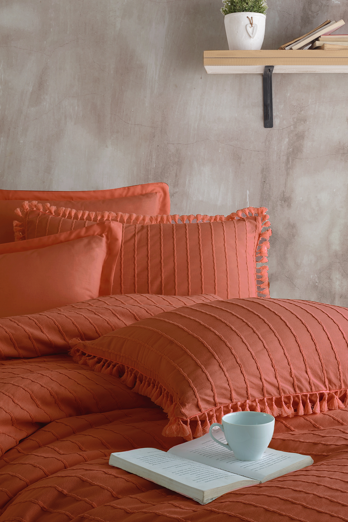 Nordqueen %100 Pamuk Çift Kişilik Püsküllü Nevresim Seti