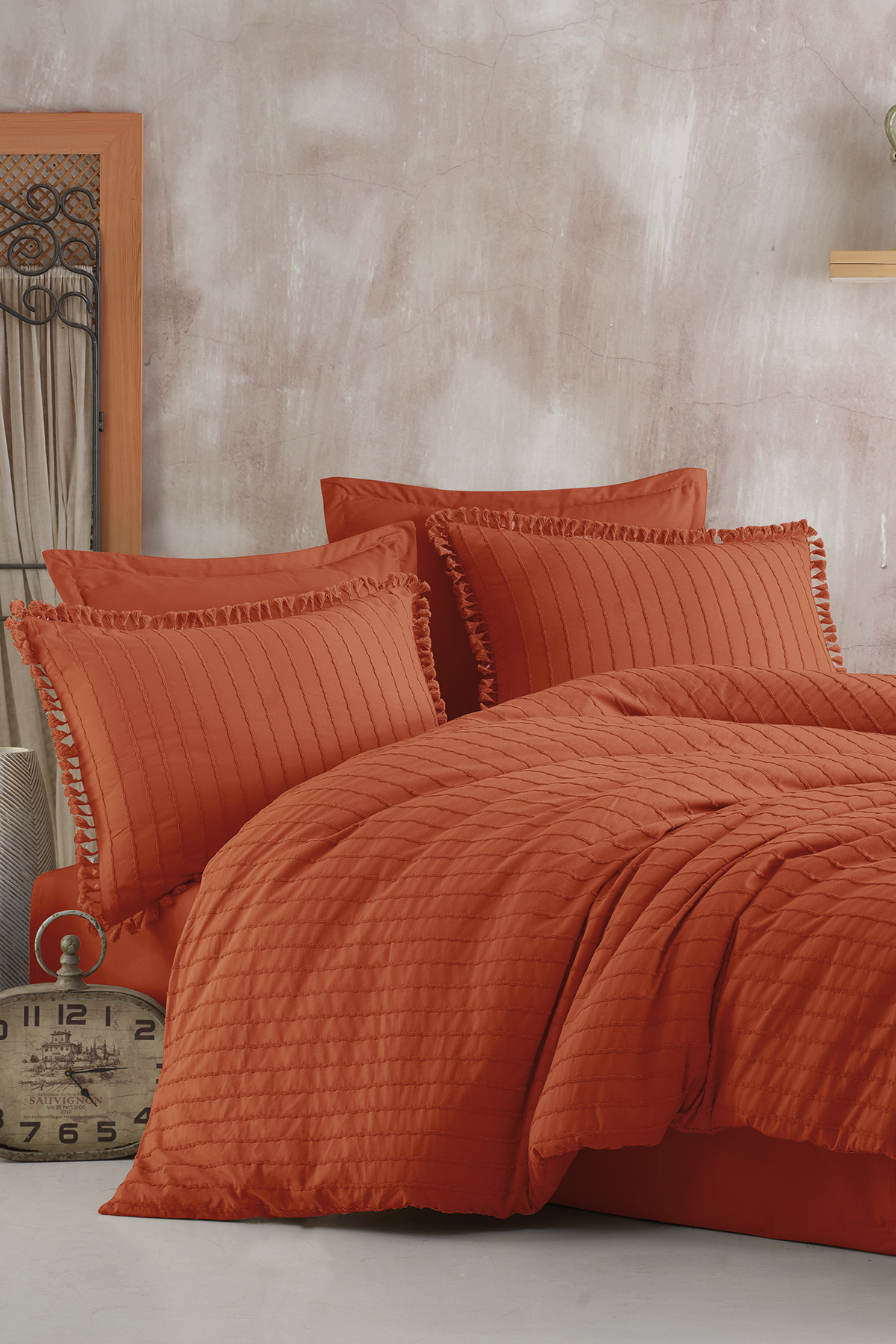 Nordqueen %100 Pamuk Çift Kişilik Püsküllü Nevresim Seti - Görsel 2